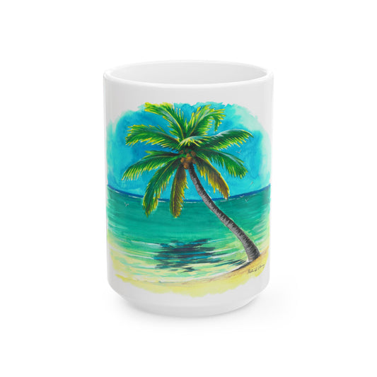 Hawaiian Palms Art Mug – Elegant & Functional Ceramic Mug 15 oz