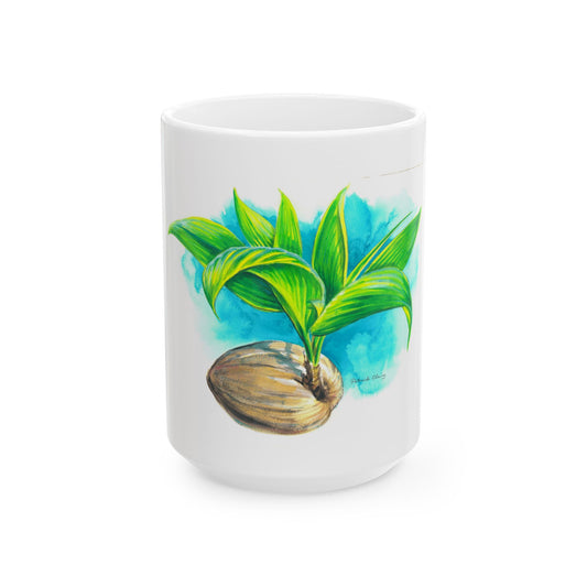 Coconut Keiki Art Mug – Elegant & Functional Ceramic Mug 15 oz