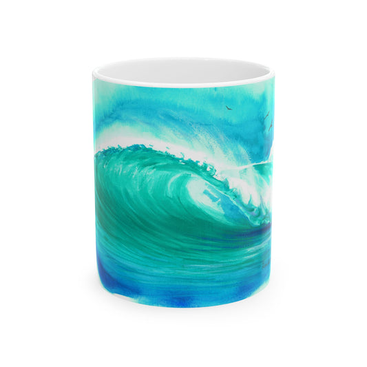 Nalu’hai Breaking Waves Art Mug – Elegant & Functional Ceramic Mug 11 oz